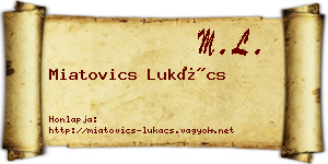 Miatovics Lukács névjegykártya